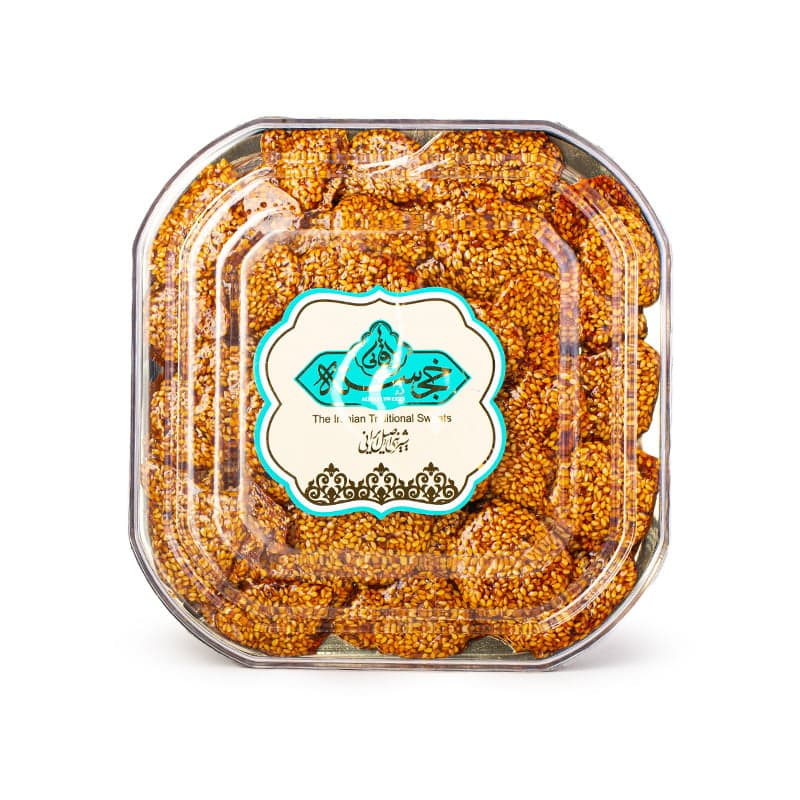 ظرف کریستال سوهان عسلی کنجدی خجسته