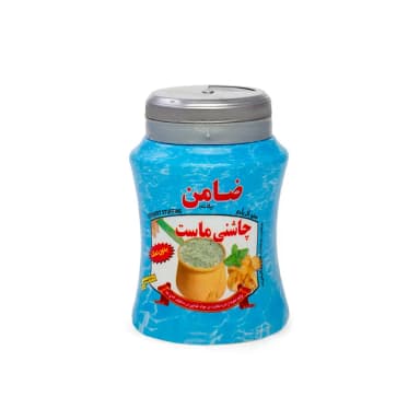 چاشنی ماست ضامن در قوطی 100 گرمی با درب نمک پاشی