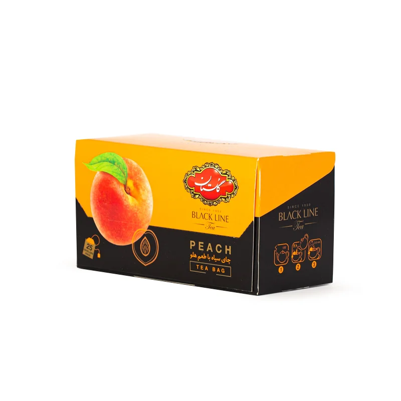 چای کیسه ای سیاه با طعم هلو 25 عددی گلستان