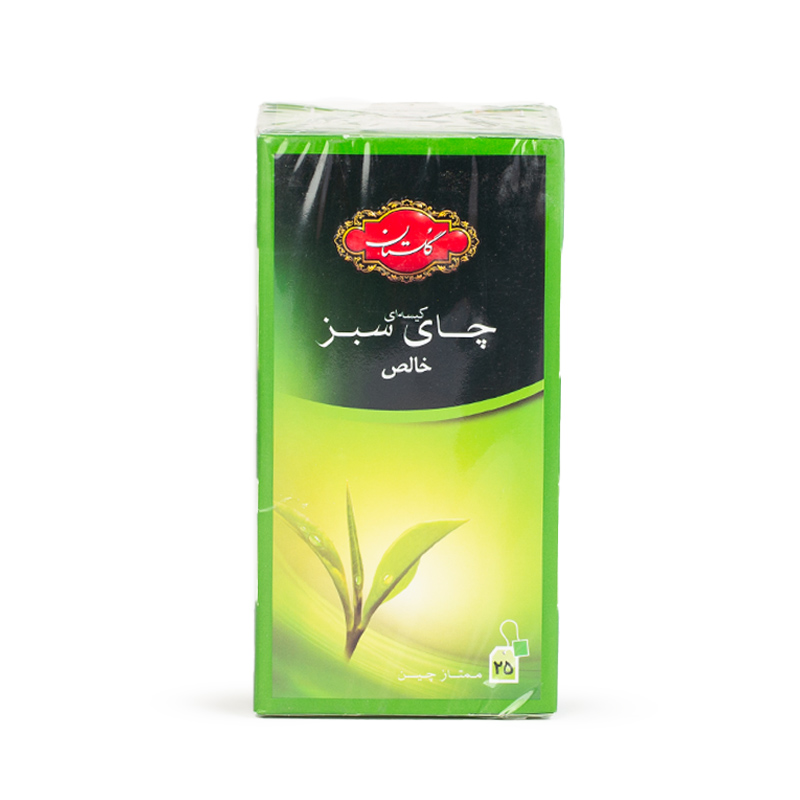 جعبه چای سبز کیسه ای 25 عددی با طعم لیمو گلستان