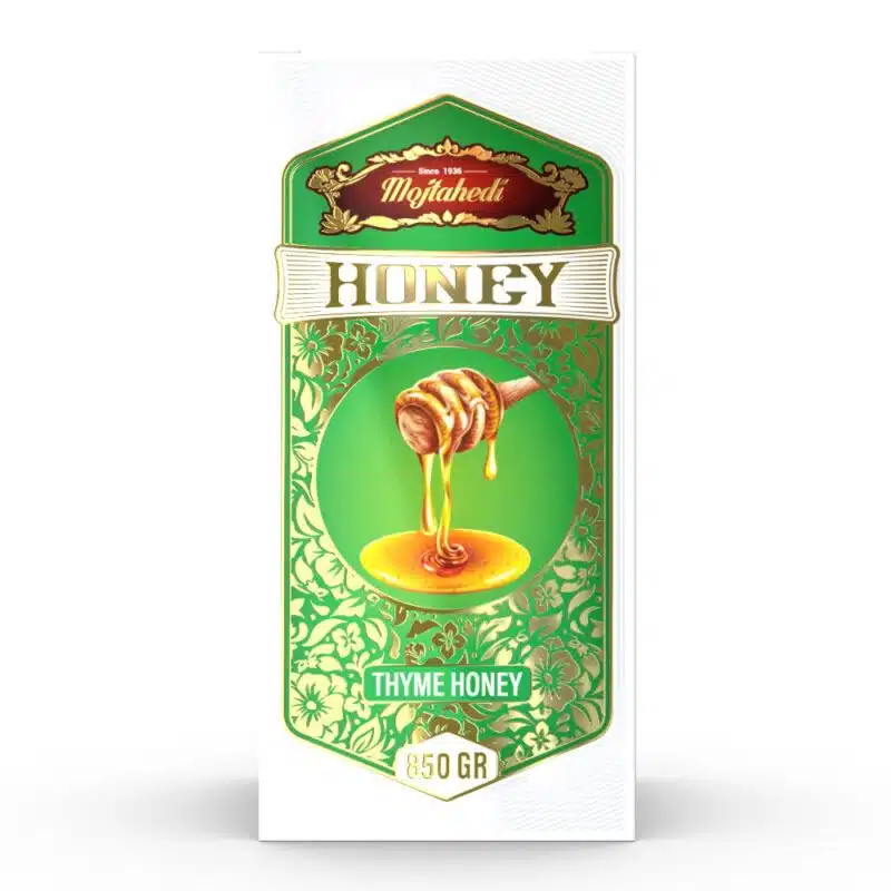 عسل آویشن اصل 850 گرمی مجتهدی پشت