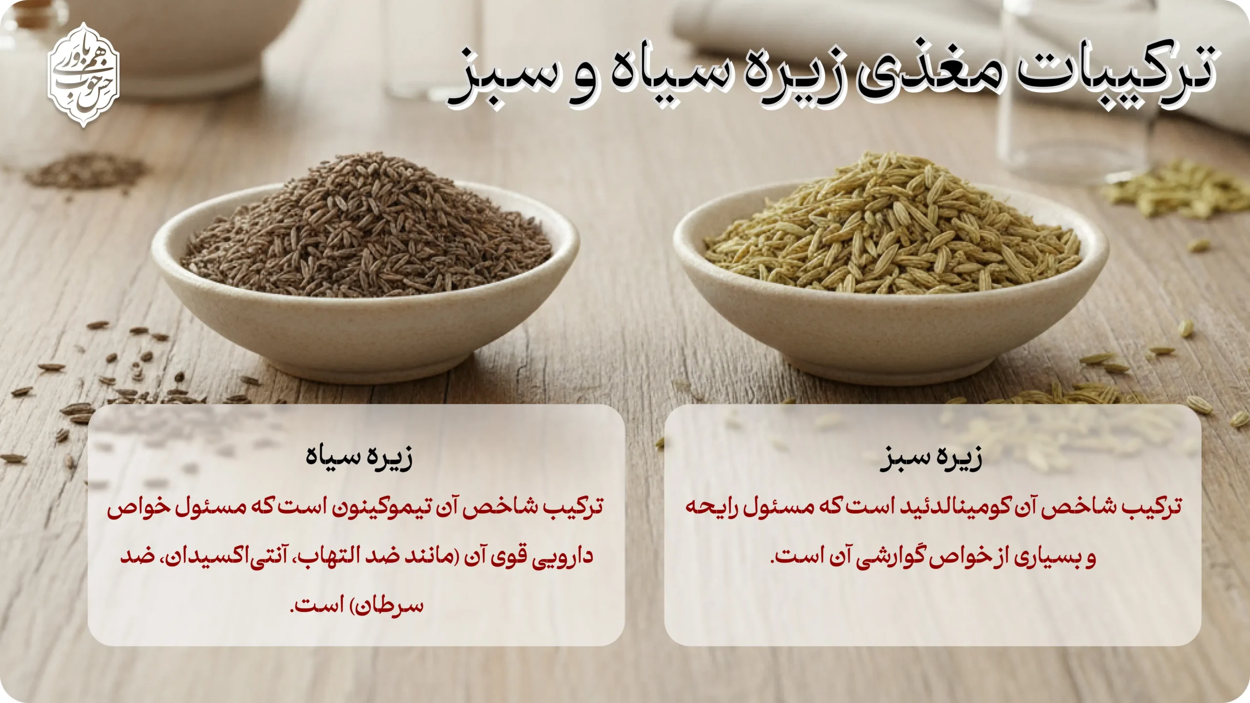 ترکیبات مغذی زیره سیاه و سبز