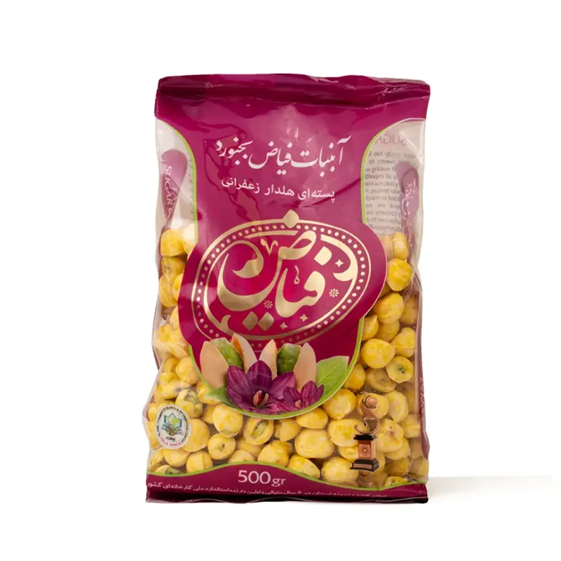 خرید شکر پنیر پسته‌ای هل دار زعفران (500 گرم) – آبنبات فیاض بجنورد